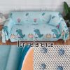 Summer Viscose Armchair Size Sofa Cover Sofa Couch Cool Mat Sofa Towel Cloth Furniture Textile Decoration; Blue Dinosaur