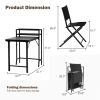 3PCS Patio Bistro Set, Patio Set of Foldable Patio Table and Chairs,Outdoor Patio Furniture Sets,Black