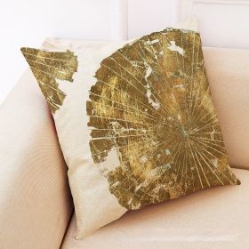 Golden Leaves Cotton And Linen Cushion Case Back Seat Office Siesta Pillow (Option: Style A-45 × 45 Super Soft Velvet)