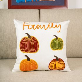 Pumpkin Embroidered Halloween Pillow Cover Lumbar Support (Option: Pumpkin 1-50 × 50cm-Excluding pillow covers)