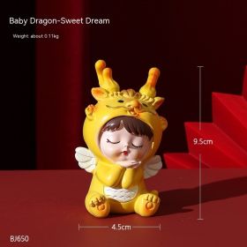 Dragon Year Festive Cute Resin Dragon Decoration (Option: Dragon Baby Sweet Dream)