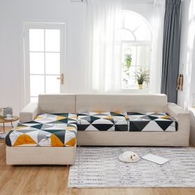 Milk Silk Printed Sofa Seat Cover Stretch Sofa Cushion Cover (Option: Simple Style-Lengthened Four People)