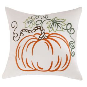 Pumpkin Embroidered Halloween Pillow Cover Lumbar Support (Option: Pumpkin 2-50 × 50cm-Without pillow core)