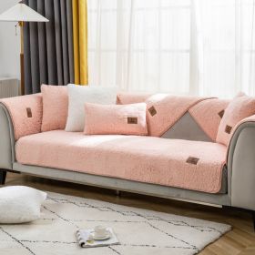 Sofa Cushion Thickness Winter Lambskin Thickened Fleece Cushion (Option: Pink-70x120cm)